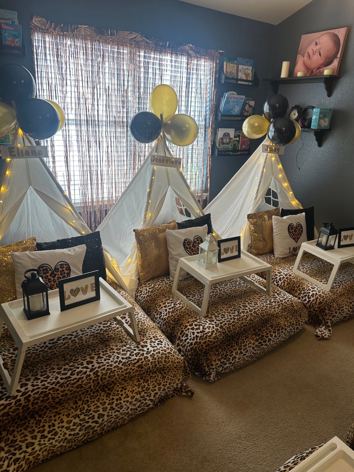 Leopard print and gold teepee party
