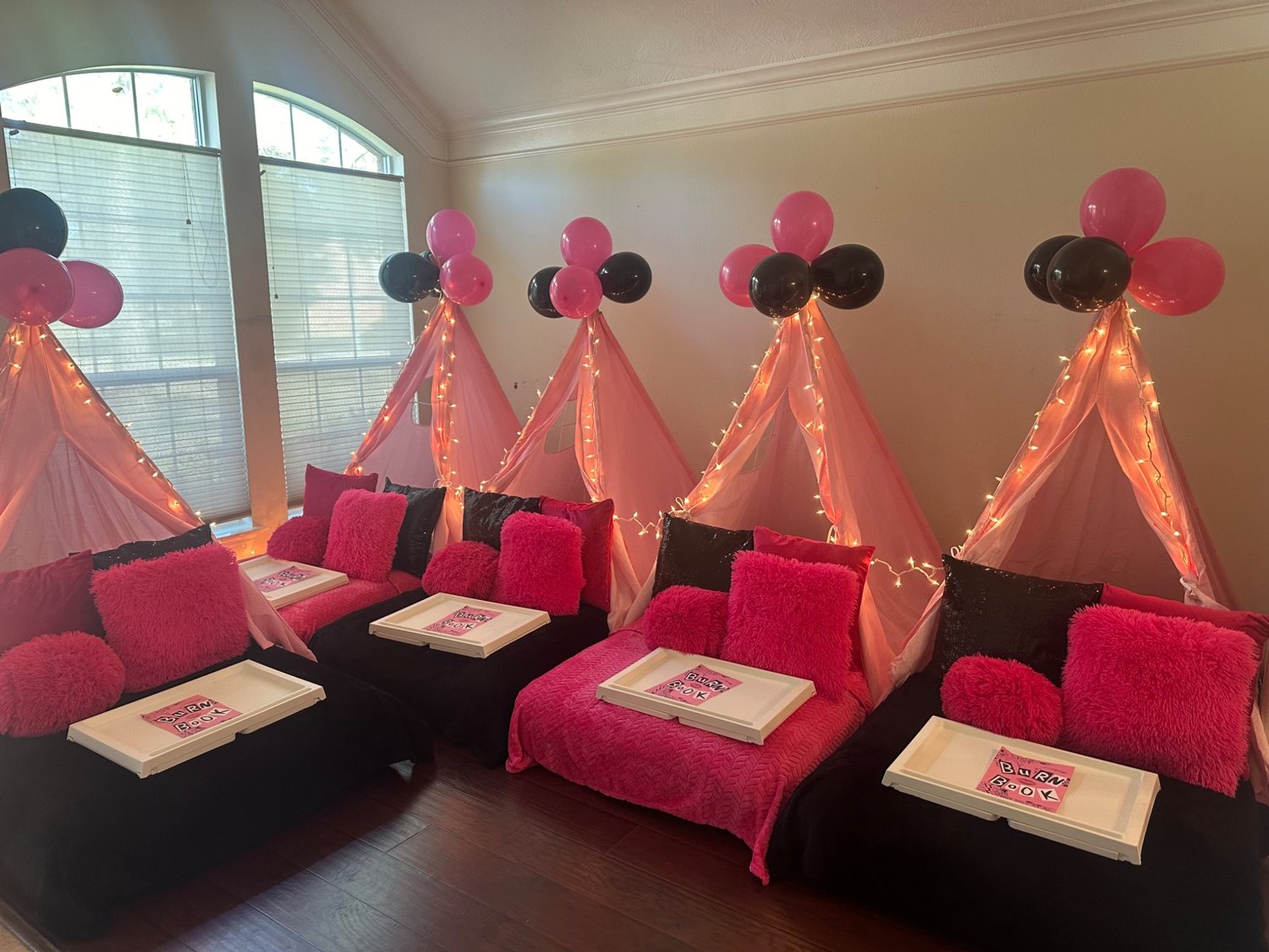 Hot pink and black teepee party